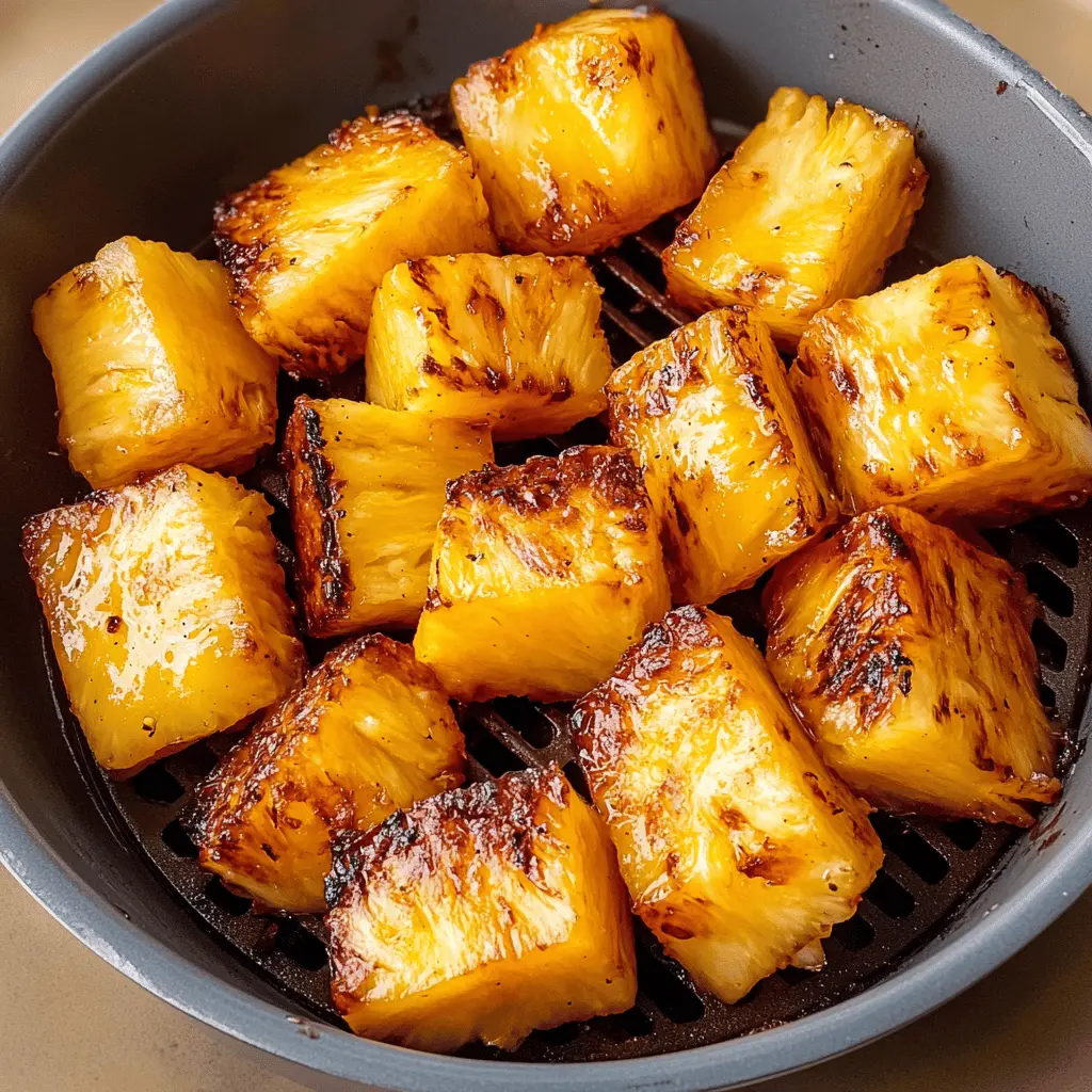 Grilled pineapple in the air fryer is a game-changer for a quick and delicious treat! This simple recipe enhances the natural sweetness of fresh pineapple with warm caramel notes, perfect as a dessert or a fun topping for pancakes. Save this recipe for your next BBQ or summer gathering, and impress your friends with this juicy delight!