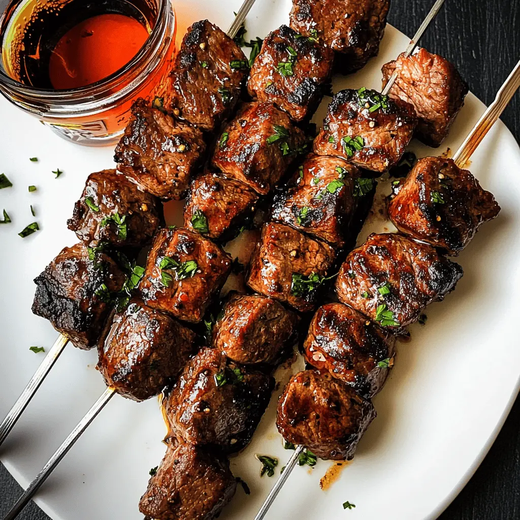 Fire up the grill for these Bourbon and Coke Steak Kabobs that are bursting with flavor! Tender pieces of steak marinated in a sweet and tangy bourbon sauce, combined with colorful veggies, make this recipe a standout. Perfect for summer cookouts or family gatherings, save this pin now to impress your friends and family with a delicious meal!