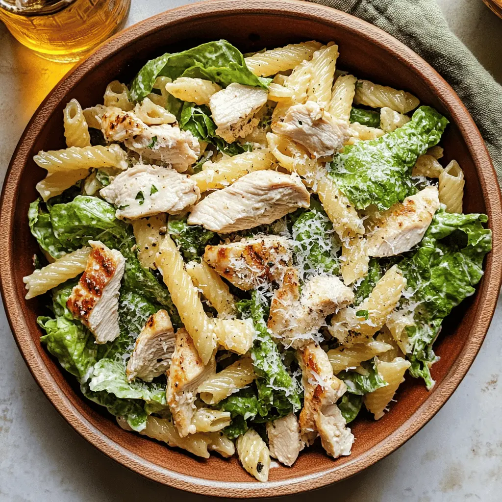 Elevate your lunch with this Chicken Caesar Pasta Salad! With tender chicken, crisp romaine, and a creamy Caesar dressing over perfectly cooked pasta, this dish is a real crowd-pleaser. Perfect for picnics, potlucks, or meal prep, it’s easy to make and even easier to enjoy. Save this recipe for a deliciously fresh accompaniment to any meal!