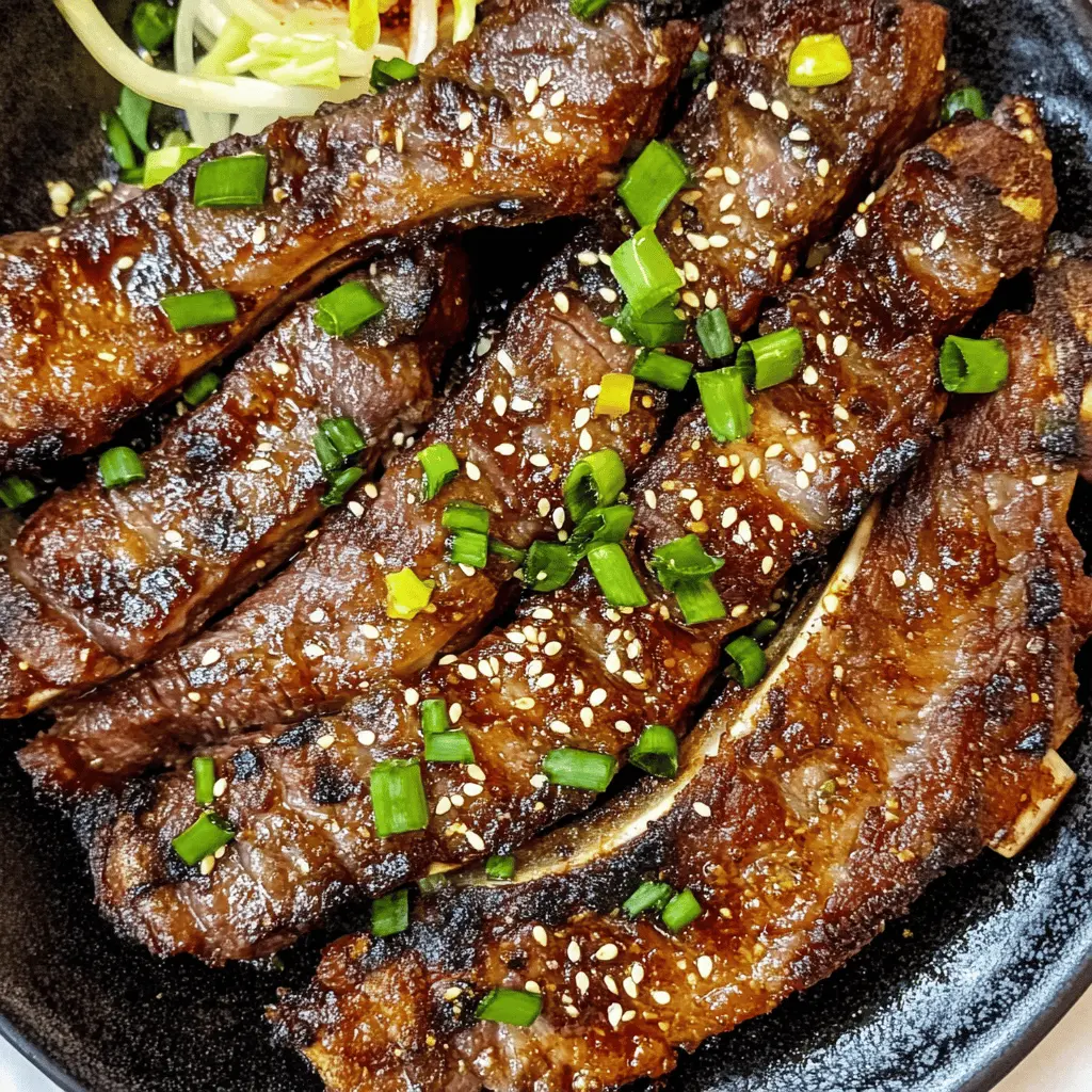 Get ready to enjoy these mouthwatering Galbi Korean Grilled Flanken Ribs! This recipe features tender, flavorful ribs marinated in a savory-sweet sauce made with soy sauce, garlic, and sesame oil that makes every bite irresistible. Perfect for family gatherings, summer barbecues, or a cozy dinner night. Save this recipe to impress your guests with these delicious bites!