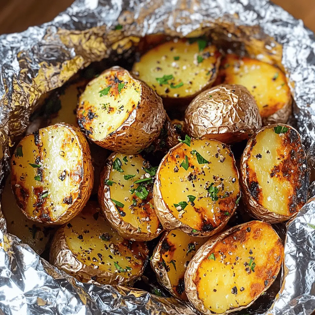 These Garlic Herb Grilled Potatoes in Foil are a must-try for your next cookout! With their perfect blend of garlic and fresh herbs, they are flavorful and simple to make. Wrap them in foil for easy grilling and cleanup. Ideal as a side dish for summer barbecues or family gatherings. Save this recipe to enjoy crispy, tender potatoes at your next meal!