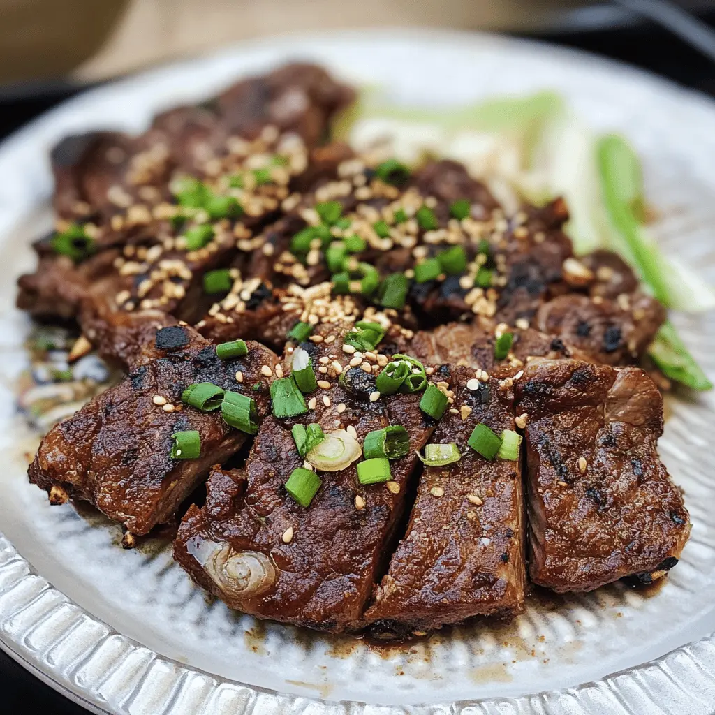 Fire up your grill for these mouthwatering Grilled Korean Short Ribs! This recipe features tender, marinated beef ribs infused with a delightful blend of soy sauce, garlic, and sesame, delivering a burst of flavor in every bite. Perfect for summer barbecues or family gatherings, don’t forget to save it for your next cookout!