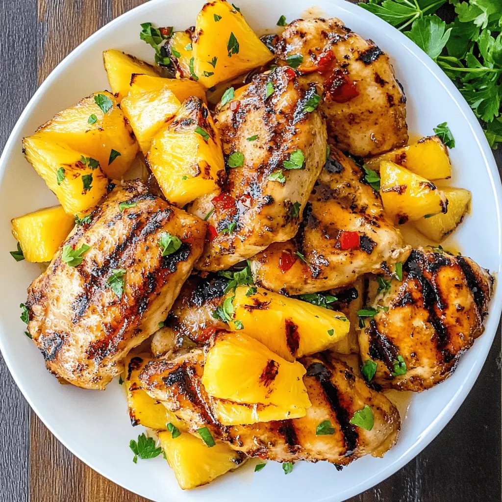 Looking for a vibrant dinner option? This Grilled Mango Pineapple Chicken is bursting with tropical flavors! Featuring juicy grilled chicken marinated in a sweet and tangy mango and pineapple sauce, it's perfect for summer gatherings or weeknight meals. Save this recipe for a taste of sunshine on your plate!
