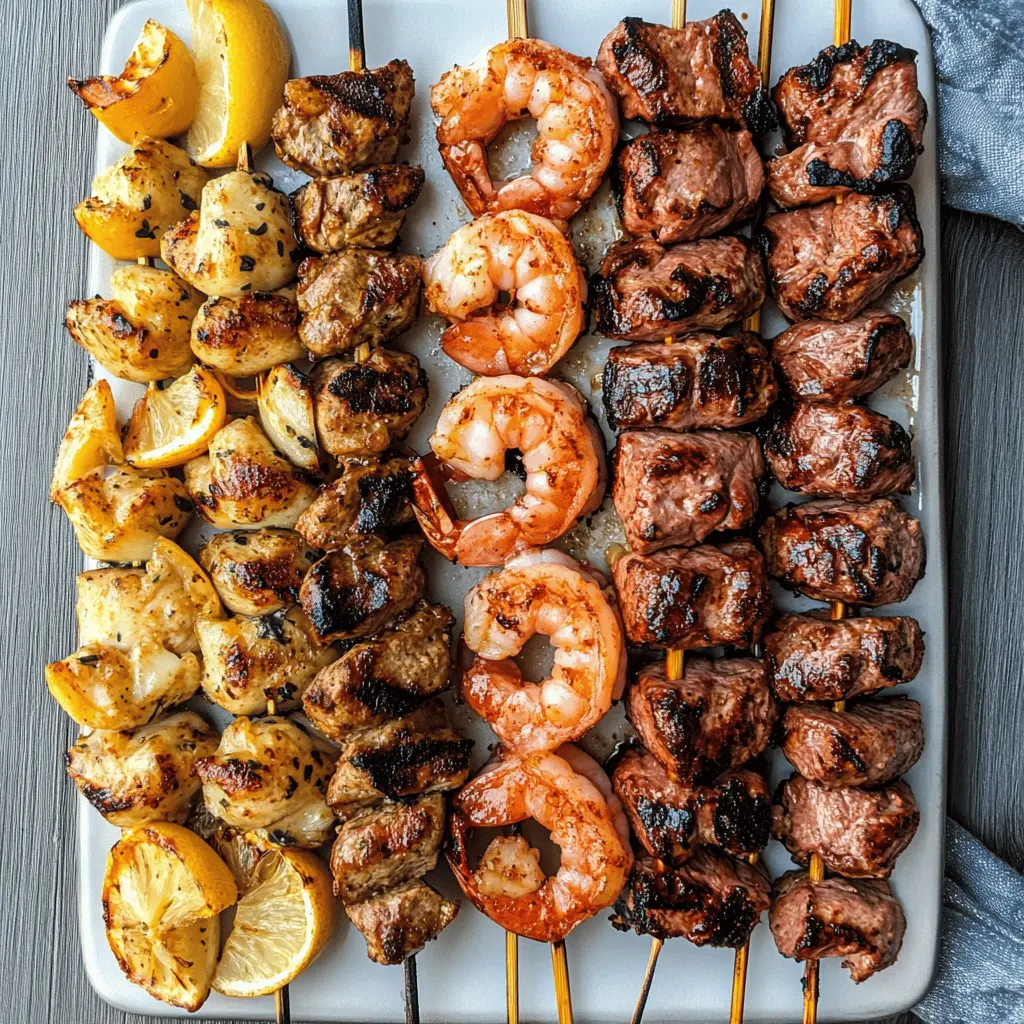 Get ready for a delicious twist on dinner! These Grilled Surf and Turf Skewers combine tender beef and succulent shrimp, marinated to perfection and grilled just right. Packed with flavors and ideal for a summer barbecue or family gathering, this recipe is sure to impress. Save this pin for an unforgettable feast that everyone will love!