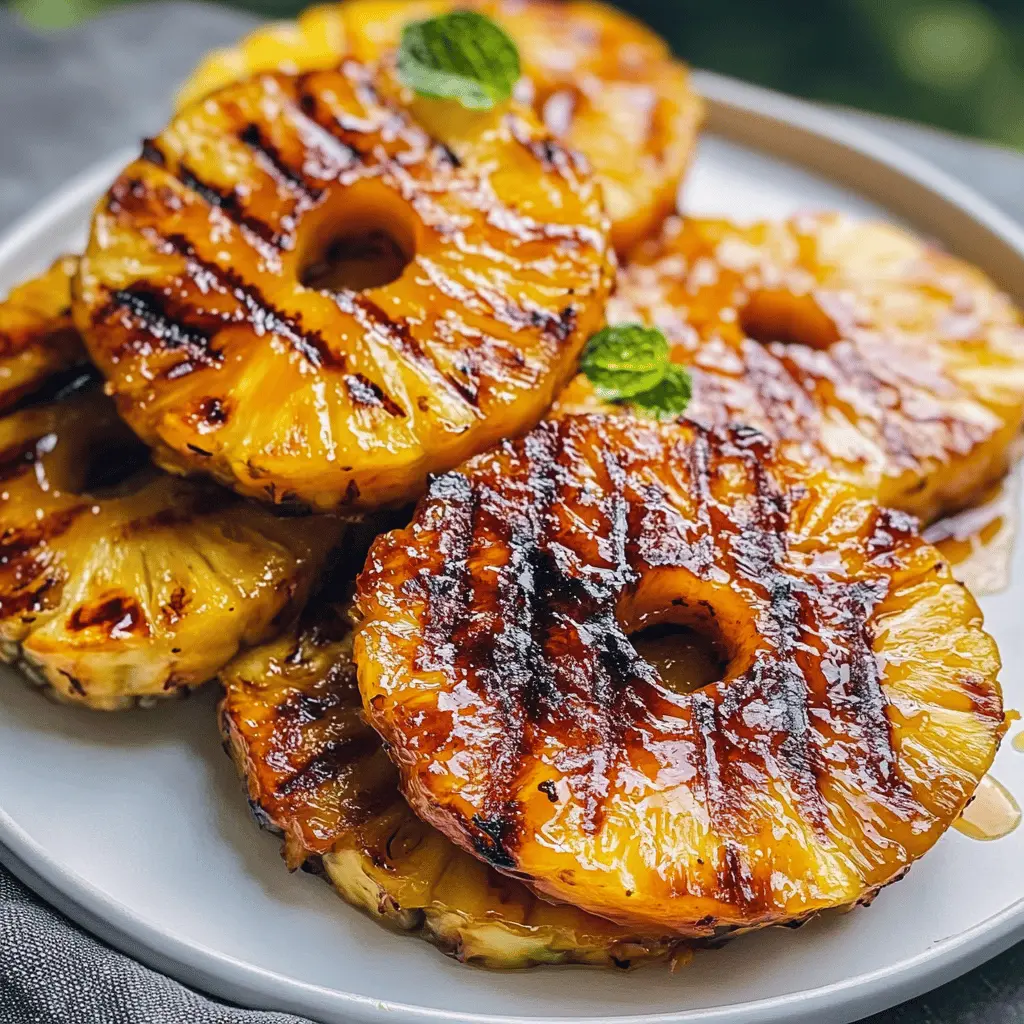 Sweet and smoky, this Honey Glazed Grilled Pineapple is the perfect summer treat! With every juicy bite, you'll enjoy the delightful blend of caramelized honey and fresh pineapple. Ideal for barbecues, dessert, or a refreshing snack, don’t forget to save this recipe for your next get-together! 🍍✨