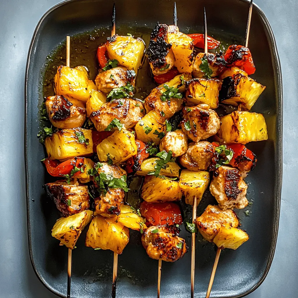 These Pineapple Chicken Kabobs are the perfect blend of juicy chicken and sweet pineapple, infused with a delightful marinade. Easy to make and grill, they're great for family dinners or backyard barbecues! Save this recipe to impress your guests with a burst of tropical flavor at your next gathering!