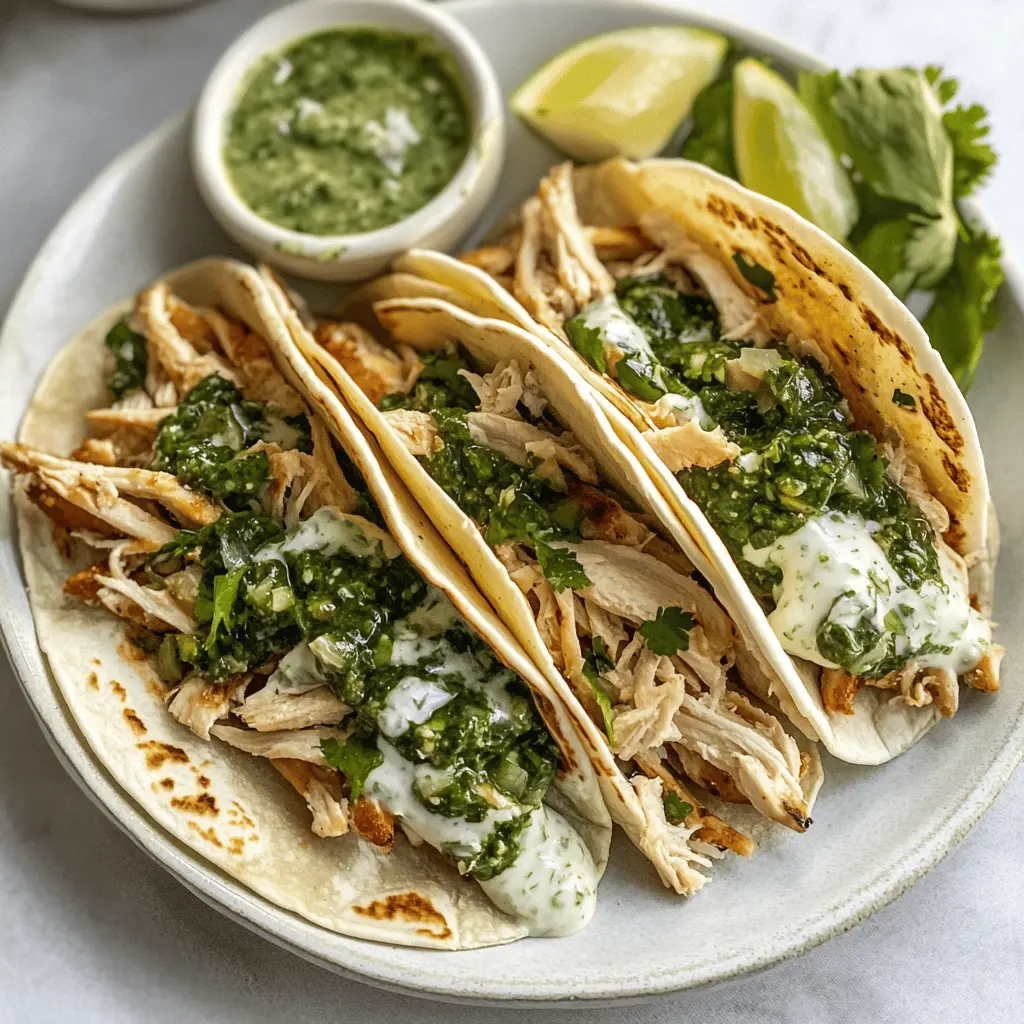 These Shredded Chicken Tacos are a game changer! Packed with tender chicken and topped with a vibrant, creamy chimichurri sauce, they bring a fresh twist to taco night. Perfect for family dinners or casual get-togethers. Save this recipe for a deliciously fun meal that everyone will love!