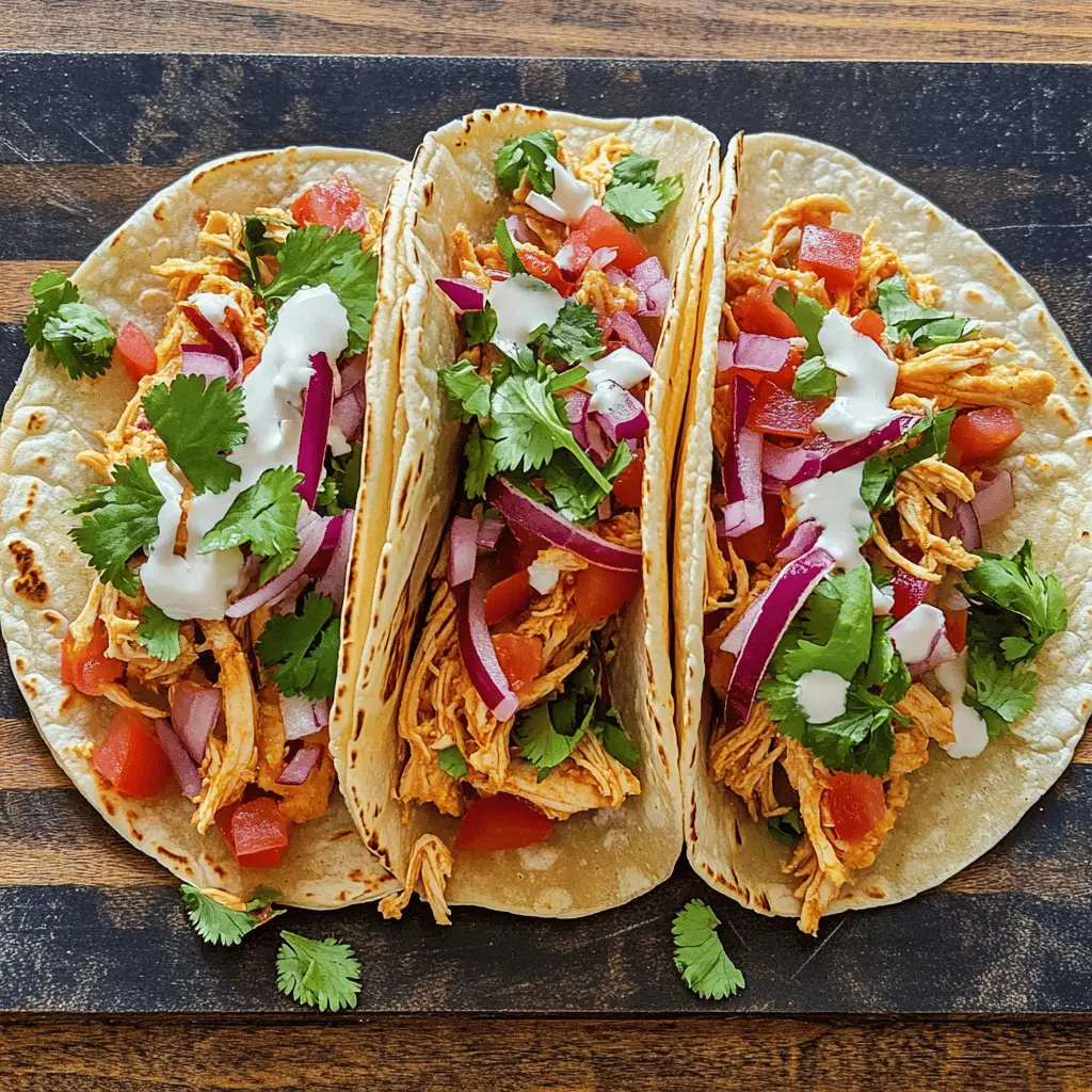 Grab your friends and get ready for a taco night! These Shredded Chicken Tacos are a delight with tender chicken, zesty spices, and fresh toppings. Perfect for easy weeknight meals or casual gatherings. Save this recipe to bring the fiesta to your kitchen! 🌮✨