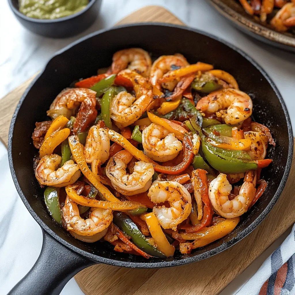 Looking for a quick and flavorful meal? These Skillet Shrimp Fajitas are bursting with fresh ingredients and zesty spices! Made with succulent shrimp, vibrant bell peppers, and warm tortillas, this dish is perfect for dinner or a fun gathering with friends. Save this recipe for an easy weeknight dinner or a lively taco night!