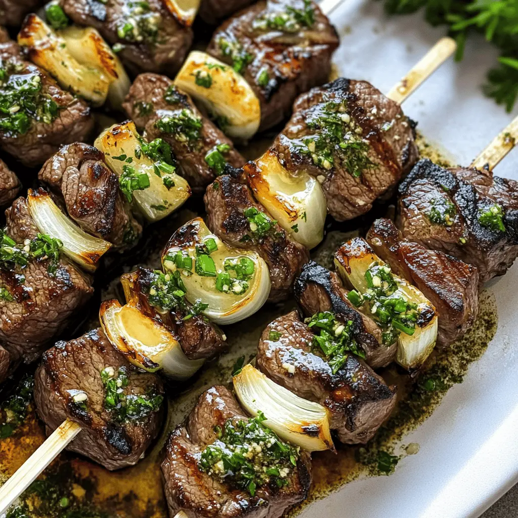 Get ready to fire up the grill with these mouthwatering Steak Kabobs with Garlic Butter! Juicy chunks of tender steak are perfectly seasoned and paired with vibrant vegetables, all coated in a luscious garlic butter sauce. Perfect for summer barbecues or weeknight dinners. Save this recipe for your next gathering and impress your friends and family!