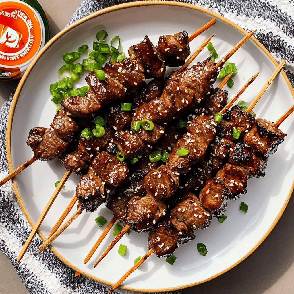 Juicy beef skewers coated in a delicious teriyaki glaze and crunchy sesame seeds make the perfect appetizer or main dish. These Teriyaki Sesame Beef Skewers are simple to prepare and packed with flavor the whole family will love. Perfect for a barbecue or weeknight dinner. Save this recipe to impress your guests or treat yourself tonight!