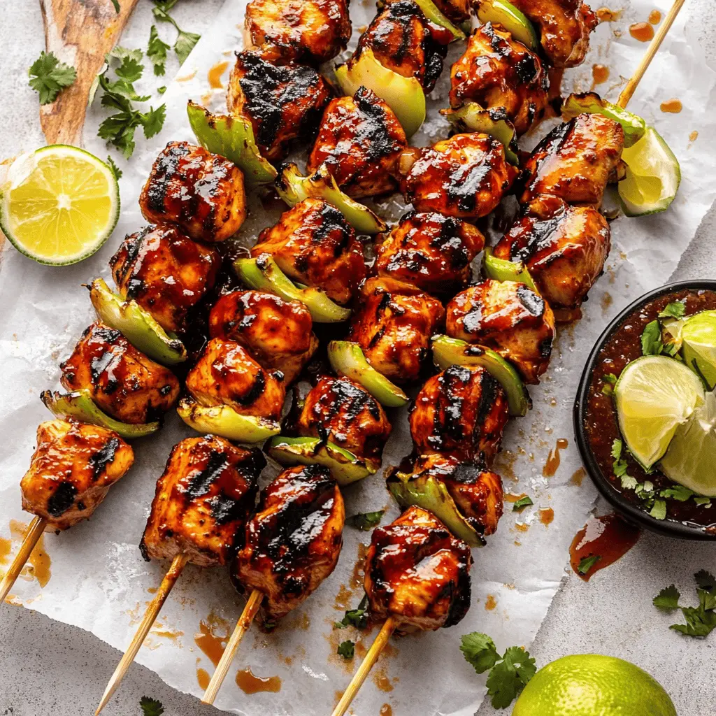 Get ready for deliciousness with these BBQ Chicken Skewers! Juicy pieces of chicken marinated in a tangy BBQ sauce will make your taste buds dance. Perfect for summer cookouts, these easy-to-make skewers are packed with flavor and are sure to impress your guests. Save this recipe for your next outdoor gathering or family dinner!