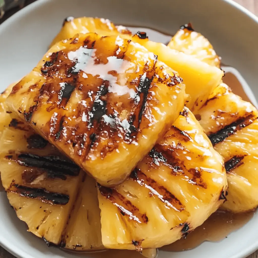 Transform your summer barbecues with this delicious Grilled Pineapple topped with a rich Brown Sugar Rum Glaze! This tasty treat combines caramelized pineapple with a hint of rum for a burst of tropical flavor. Perfect for dessert or as a delightful side dish, it's sure to impress your guests. Save this recipe now for your next gathering! 🍍✨
