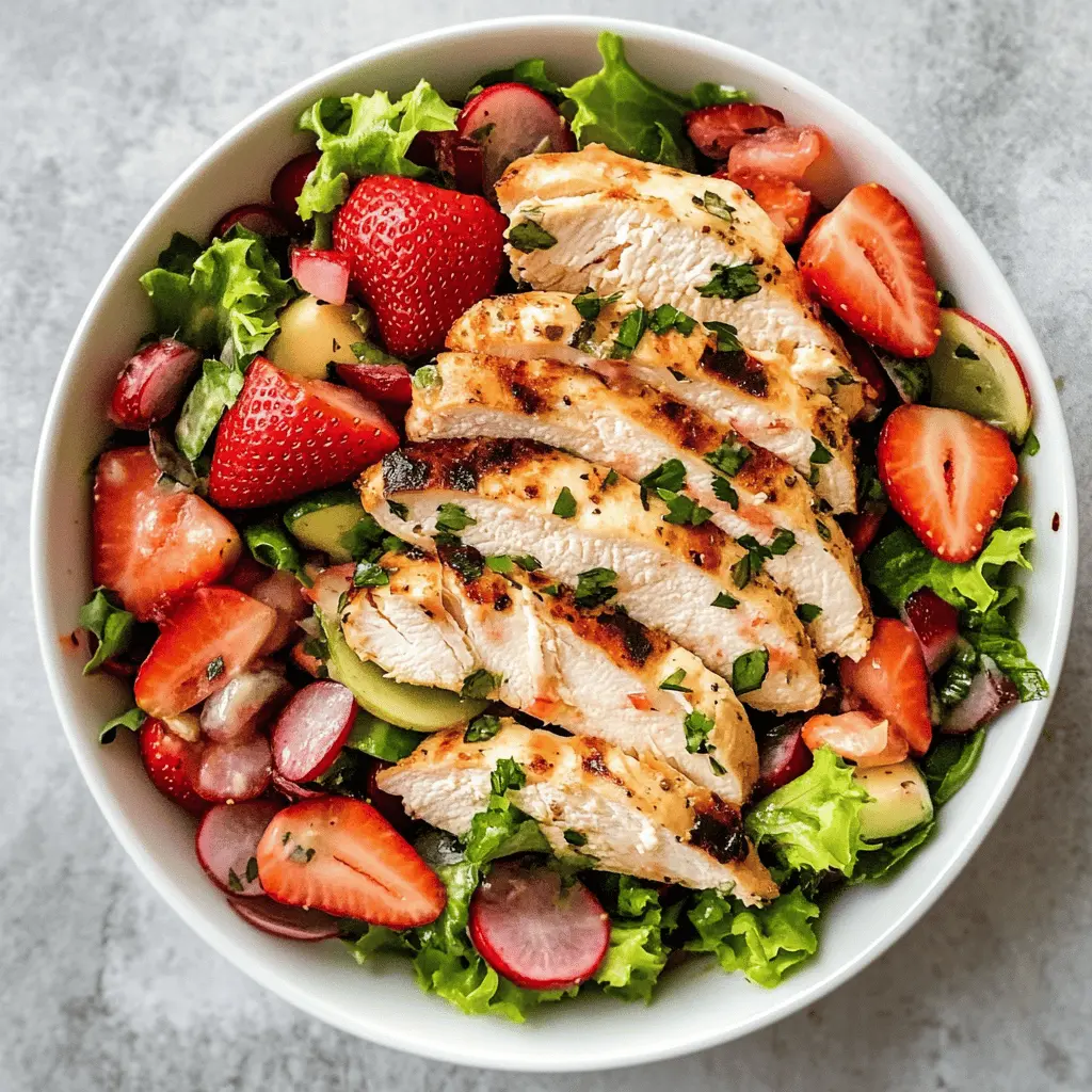 Fresh, juicy strawberries meet tender chicken in this delightful salad perfect for any occasion! With a mix of crunchy greens and a tangy dressing, it’s a refreshing choice for lunch or a light dinner. Packed with vitamins and flavor, this salad is sure to impress. Save it now for your next picnic or potluck!