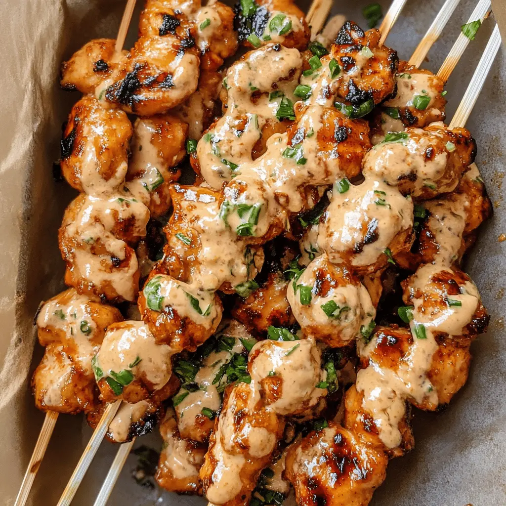 Satisfy your taste buds with these Bang Bang Chicken Skewers! Juicy chicken marinated in a flavorful blend of spices, grilled to perfection, and drizzled with a creamy, spicy sauce. Perfect for summer barbecues or a cozy weeknight dinner. Don't forget to save this easy recipe for your next gathering!