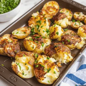 These Easy Blackstone Smashed Potatoes are packed with flavor and are a perfect side dish for any meal! Crispy on the outside and fluffy on the inside, this simple recipe uses just a few ingredients to achieve that deliciousness. Ideal for BBQs or family dinners, be sure to save this recipe for your next cookout!