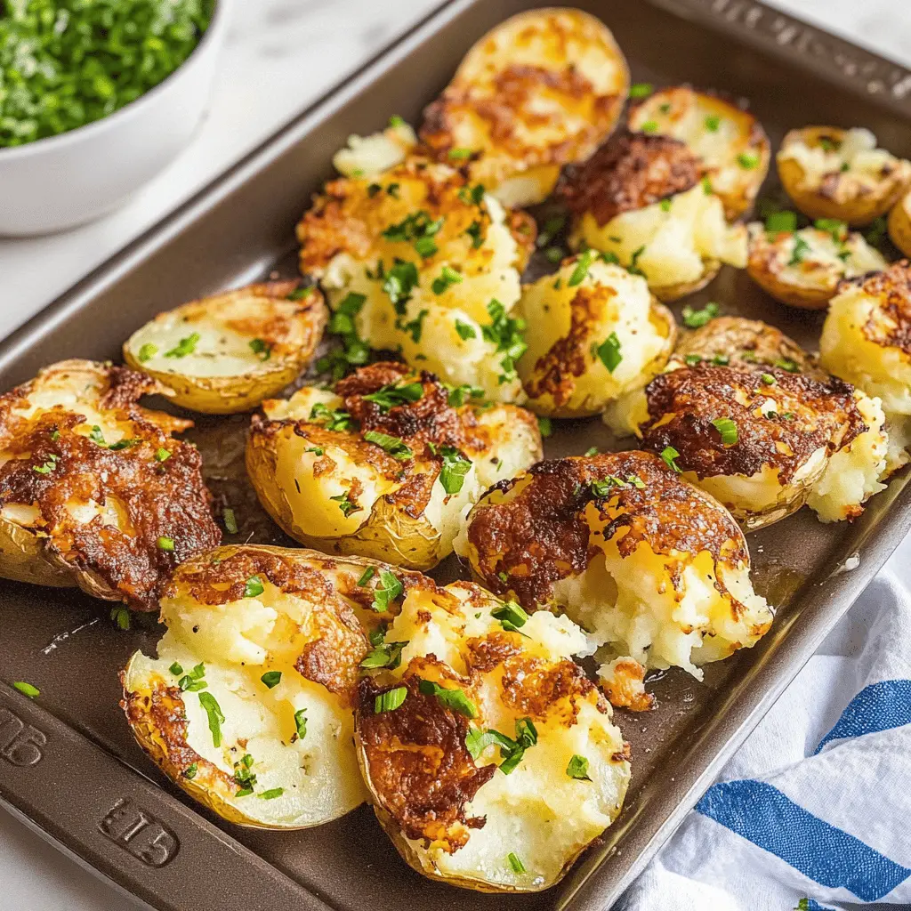 These Easy Blackstone Smashed Potatoes are packed with flavor and are a perfect side dish for any meal! Crispy on the outside and fluffy on the inside, this simple recipe uses just a few ingredients to achieve that deliciousness. Ideal for BBQs or family dinners, be sure to save this recipe for your next cookout!