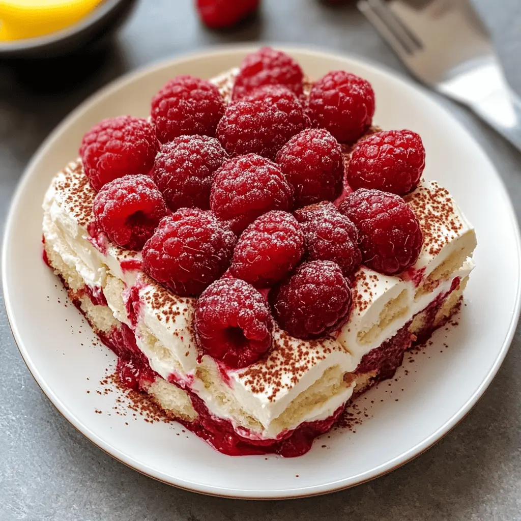 This Fresh Raspberry Tiramisu is a delightful twist on the classic dessert! With creamy mascarpone cheese layers, coffee-soaked ladyfingers, and tart raspberries, it’s a perfect treat for any occasion. Ideal for summer gatherings or a special dinner, this easy recipe will impress your guests. Don't forget to save this recipe for a refreshing dessert that'll have everyone asking for seconds!