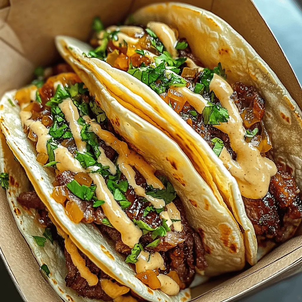 These Garlic Butter Honey BBQ Beef Tacos bring a mouthwatering twist to your taco night! Juicy beef cooked in a rich garlic butter sauce and sweet honey BBQ glaze creates a flavor explosion. Perfect for casual dinners or gatherings, save this recipe to make it a crowd-pleaser any time!