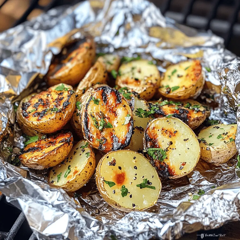 Get ready to impress at your next cookout with these Garlic Herb Grilled Potatoes in Foil! Loaded with fresh herbs and garlic, this easy side dish is packed with flavor and perfect for summer grilling. Simply wrap them up in foil for a hassle-free, delicious addition to any meal. Save this recipe for your next BBQ and enjoy the delightful taste of perfectly grilled potatoes!