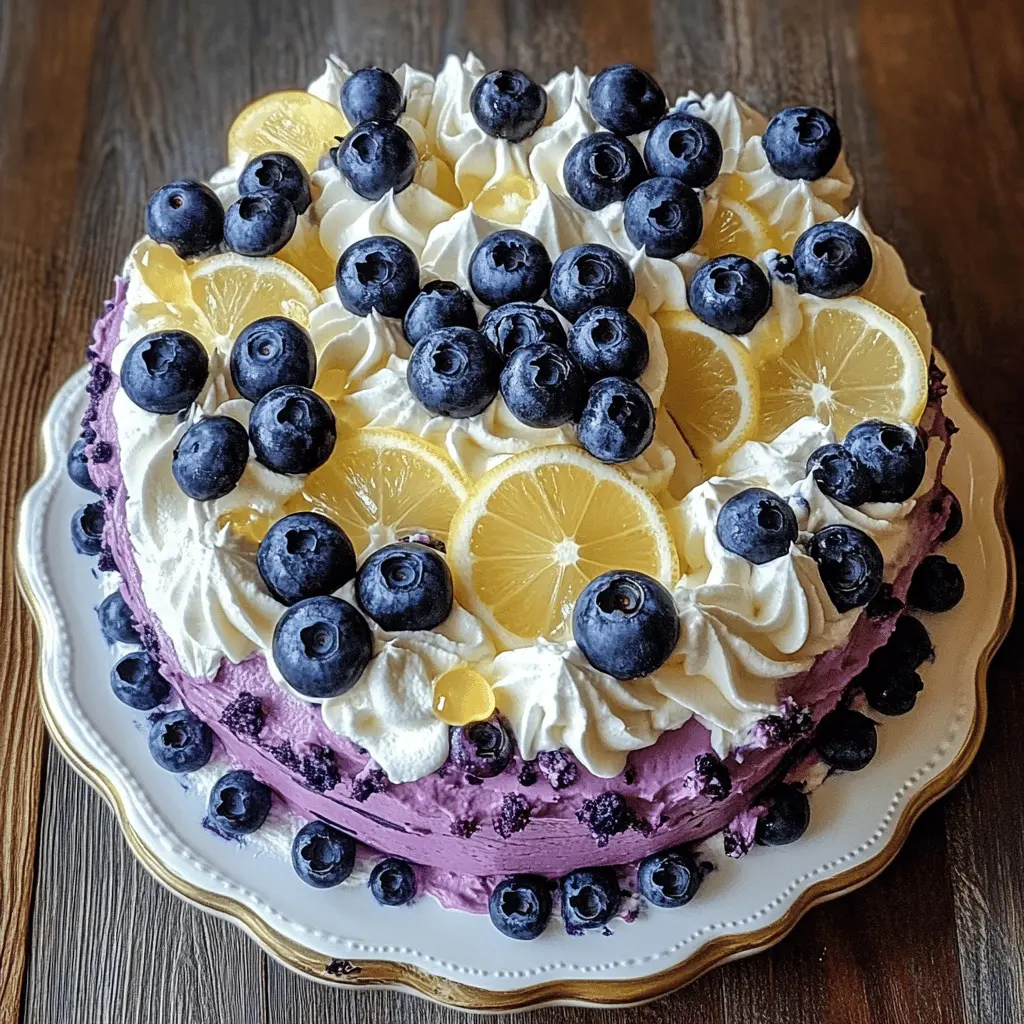 This No-bake Lemon Dazzling Blueberry Cream Cake is a refreshing dessert that combines zesty lemon and sweet blueberries. Perfect for summer gatherings or as a light finish to any meal, this easy recipe requires no baking, making it ideal for busy days. Save it for your next family celebration or picnic, and enjoy a burst of flavor in every slice!