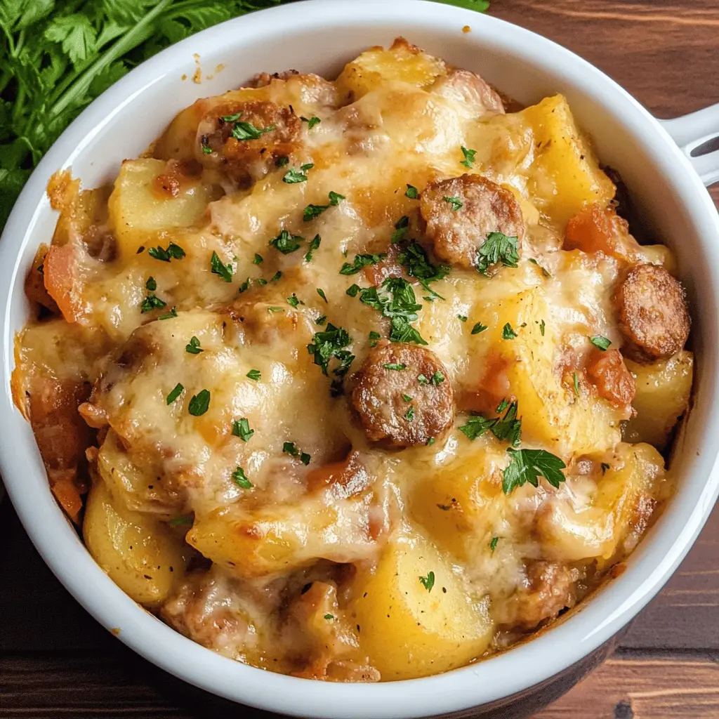Warm up your dinner with this hearty Slow Cooker Sausage and Potato Casserole! Packed with flavorful sausage, tender potatoes, and a blend of savory spices, it's a perfect one-pot meal for busy weekdays or chilly nights. Save this delicious recipe and bring comfort to your table tonight! Perfect for family gatherings or cozy dinners.