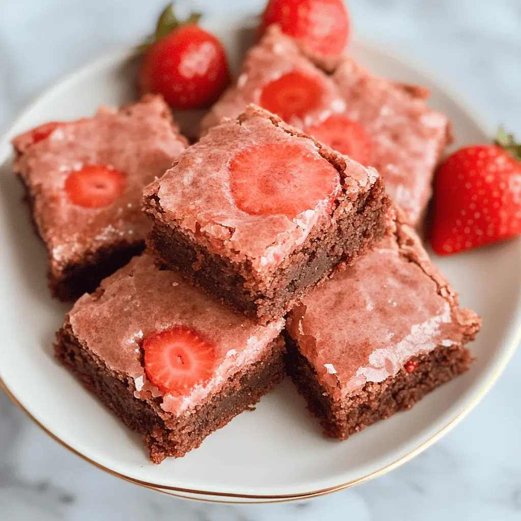 Sink your teeth into these rich and fudgy Strawberry Brownies, where sweet strawberries meet luscious chocolate for a delightful treat! Perfect for summer gatherings or a cozy night in, these brownies are an irresistible dessert. Save this recipe to impress your friends and family with a burst of berry flavor in every bite!