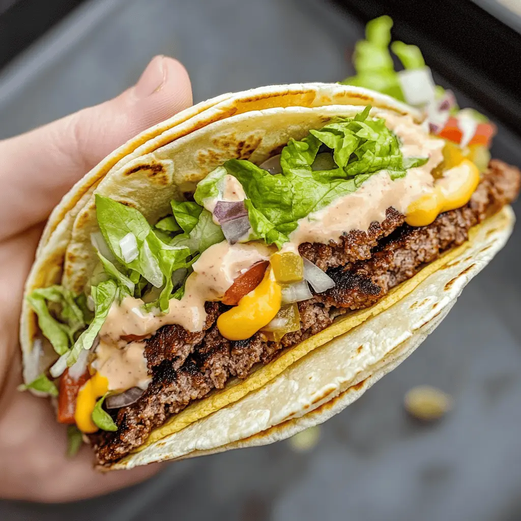 Juicy, flavorful, and oh-so-fun! These Original Smash Burger Tacos combine your favorite burger elements into a delicious, handheld treat. Made with perfectly seasoned ground beef and topped with gooey cheese, fresh lettuce, and zingy pickles, they're perfect for game day or casual family dinners. Don’t forget to save this unique recipe for your next taco night!