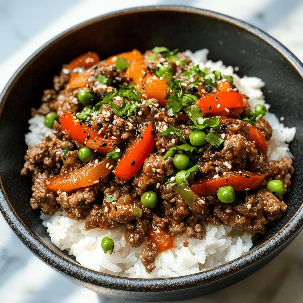 Easy Beef and Pepper Rice Bowl Recipe