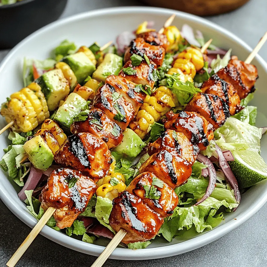 Easy BBQ Chicken Skewer Salad Recipe