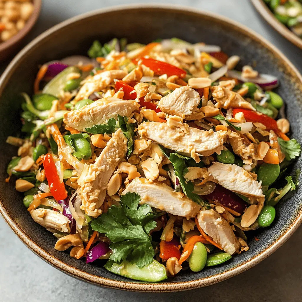 Easy Thai Chicken Salad With Creamy Peanut Dressing