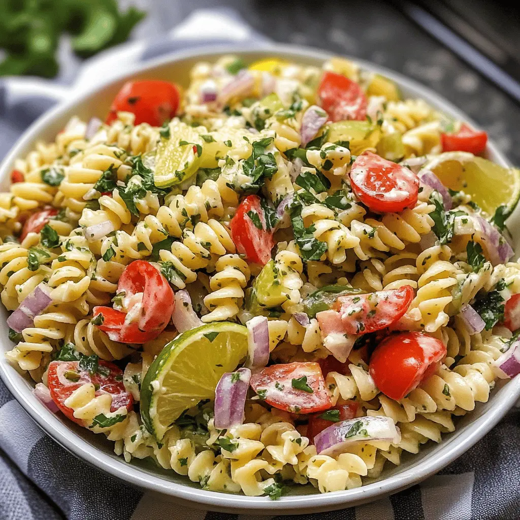 Easy Cilantro Lime Pasta Salad Recipe