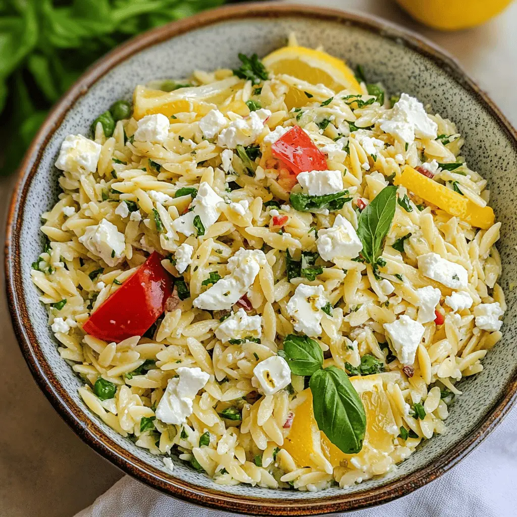 Easy Lemon Orzo Salad with Feta and Herbs