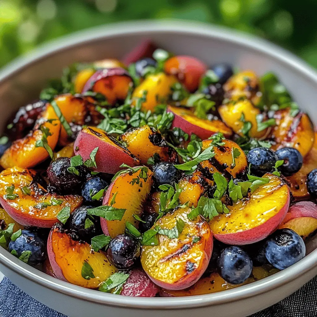 Easy Grilled Peach Blueberry Salad Recipe