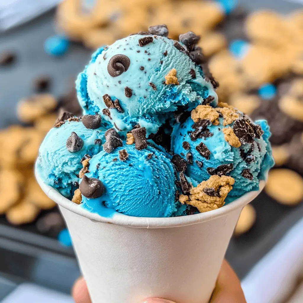 Easy No-Churn Cookie Monster Ice Cream Recipe