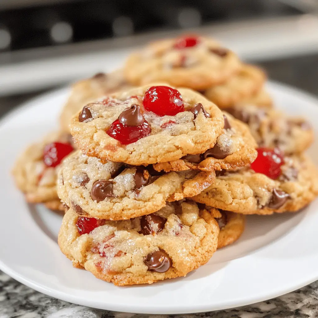 Easy Maraschino Cherry Chocolate Chip Cookies