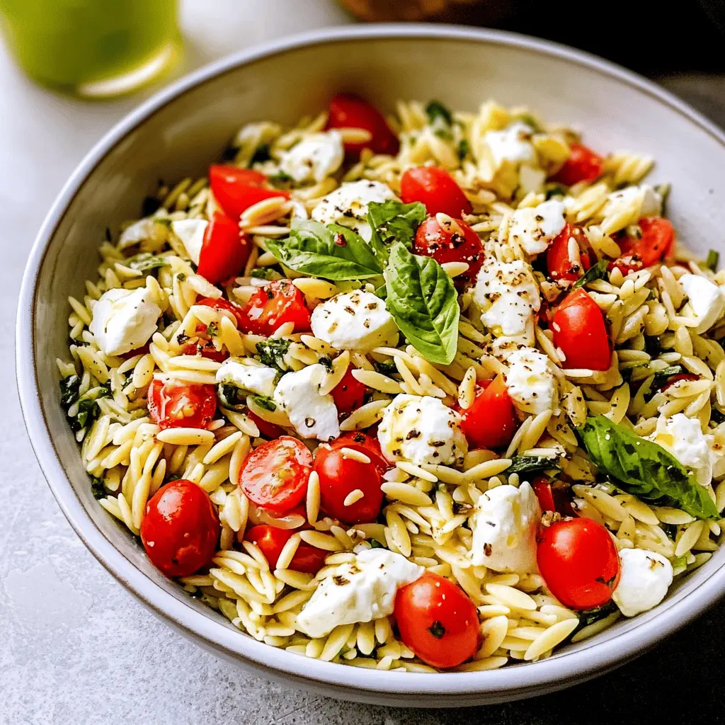 Easy Fresh Orzo Salad with Mozzarella