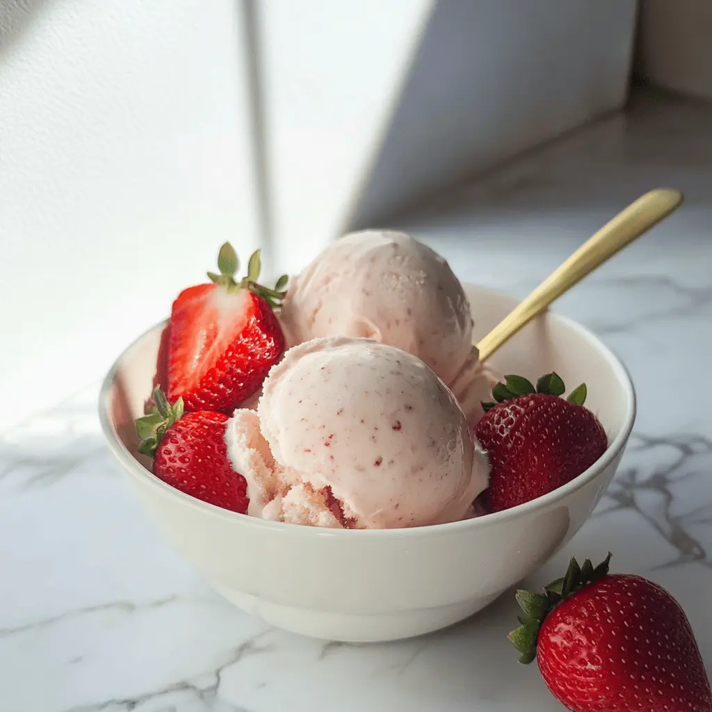 Easy 3-Ingredient No-Churn Strawberry Ice Cream