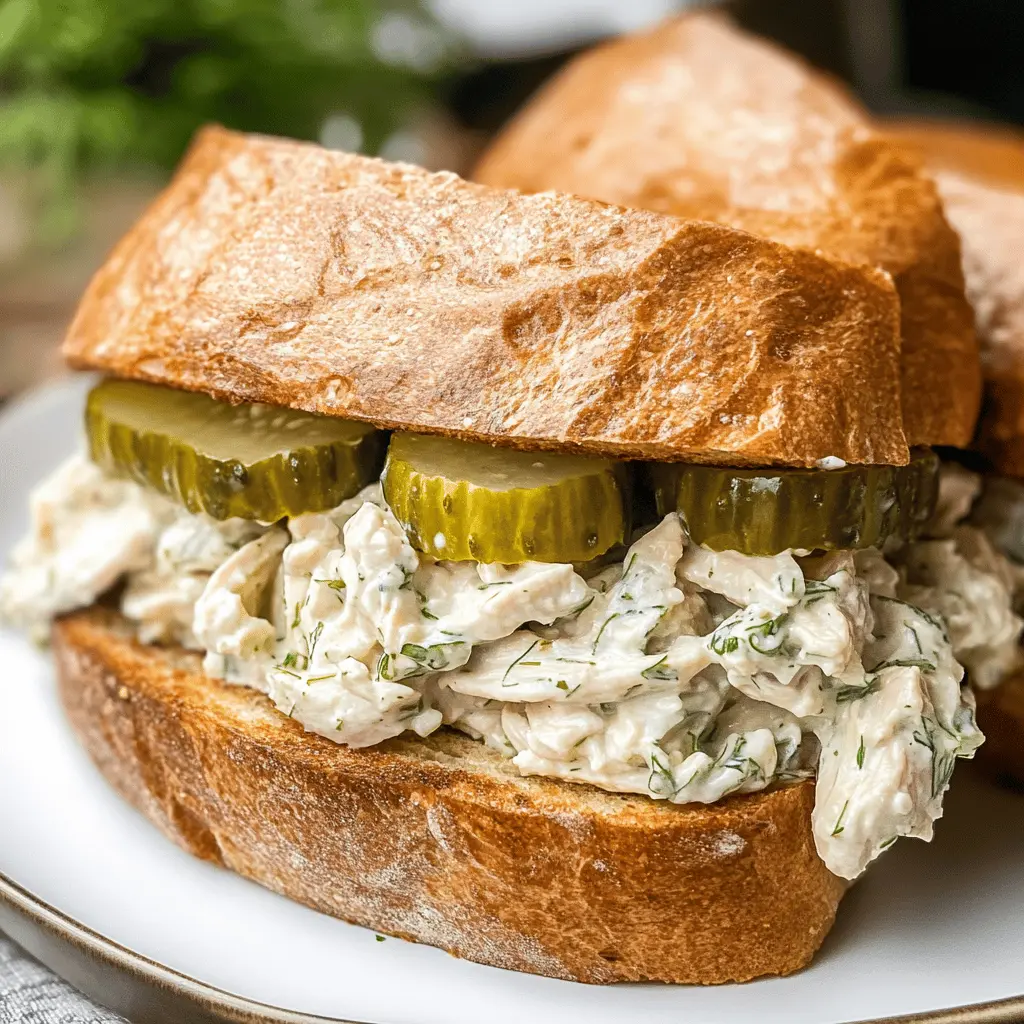 Easy Dill Pickle Chicken Salad Sandwich Recipe
