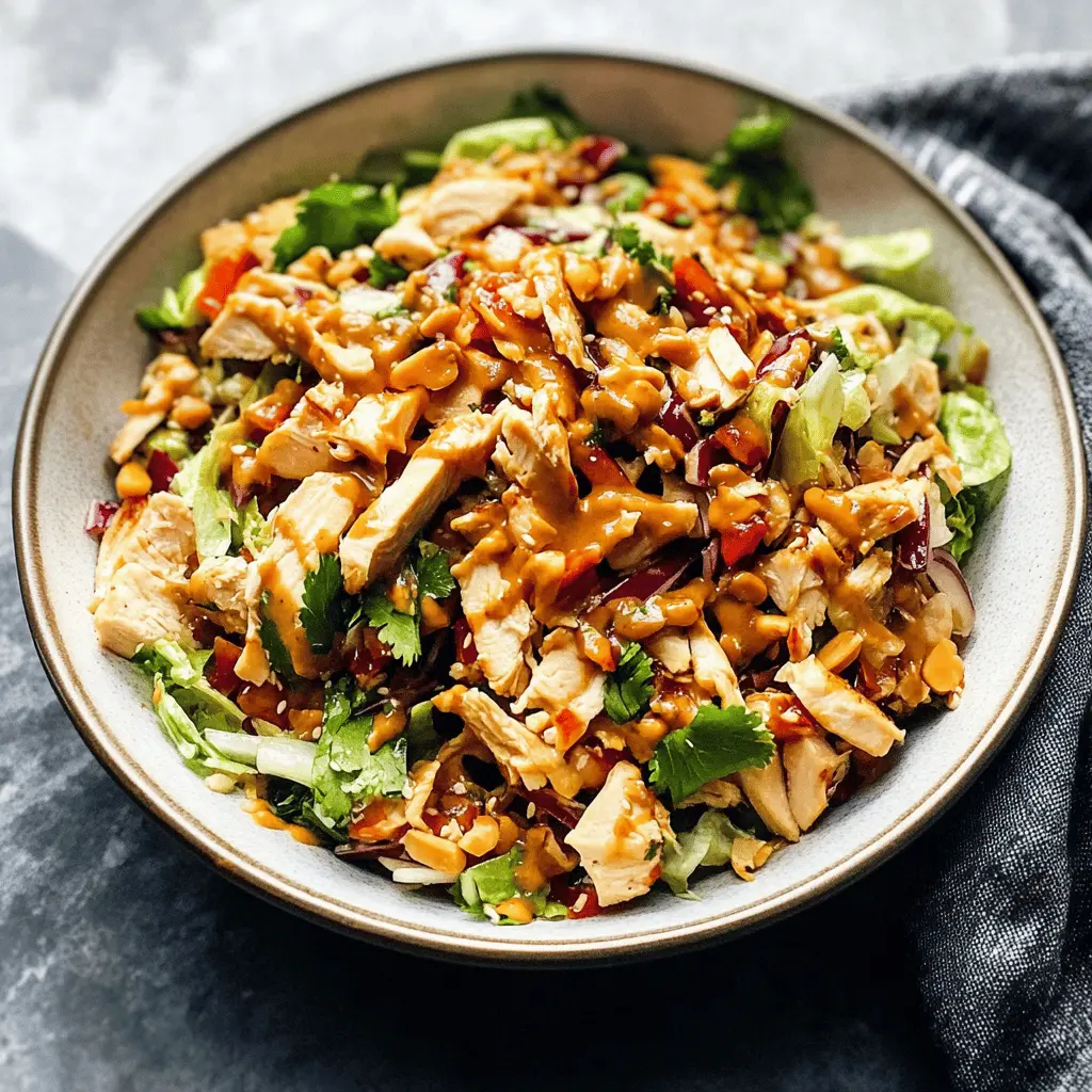 Easy Asian Chicken Salad with Peanut Dressing