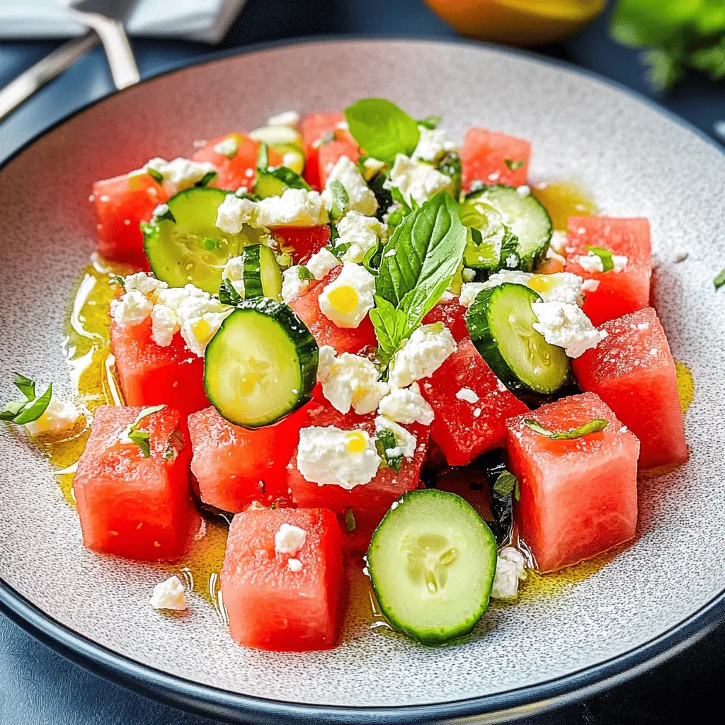 Easy Watermelon Cucumber Salad With Feta