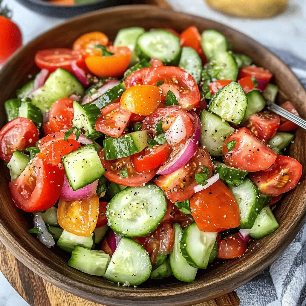 Easy Refreshing Cucumber Tomato Salad Recipe