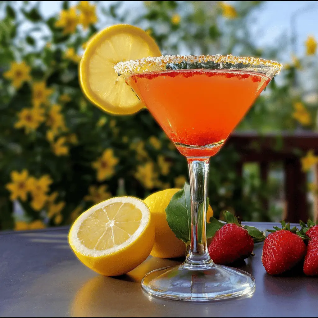 Easy Strawberry Lemon Drop Martini Recipe