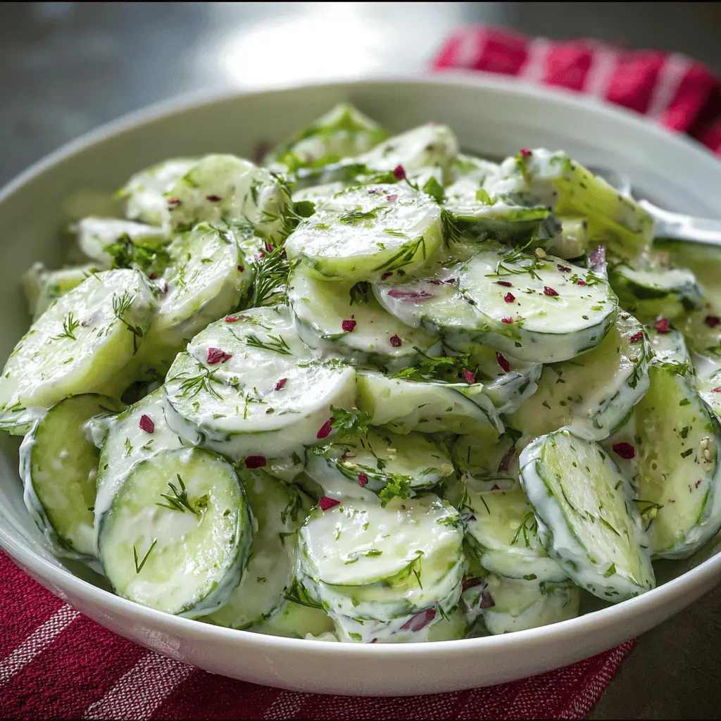 Easy Creamy Cucumber Salad Recipe