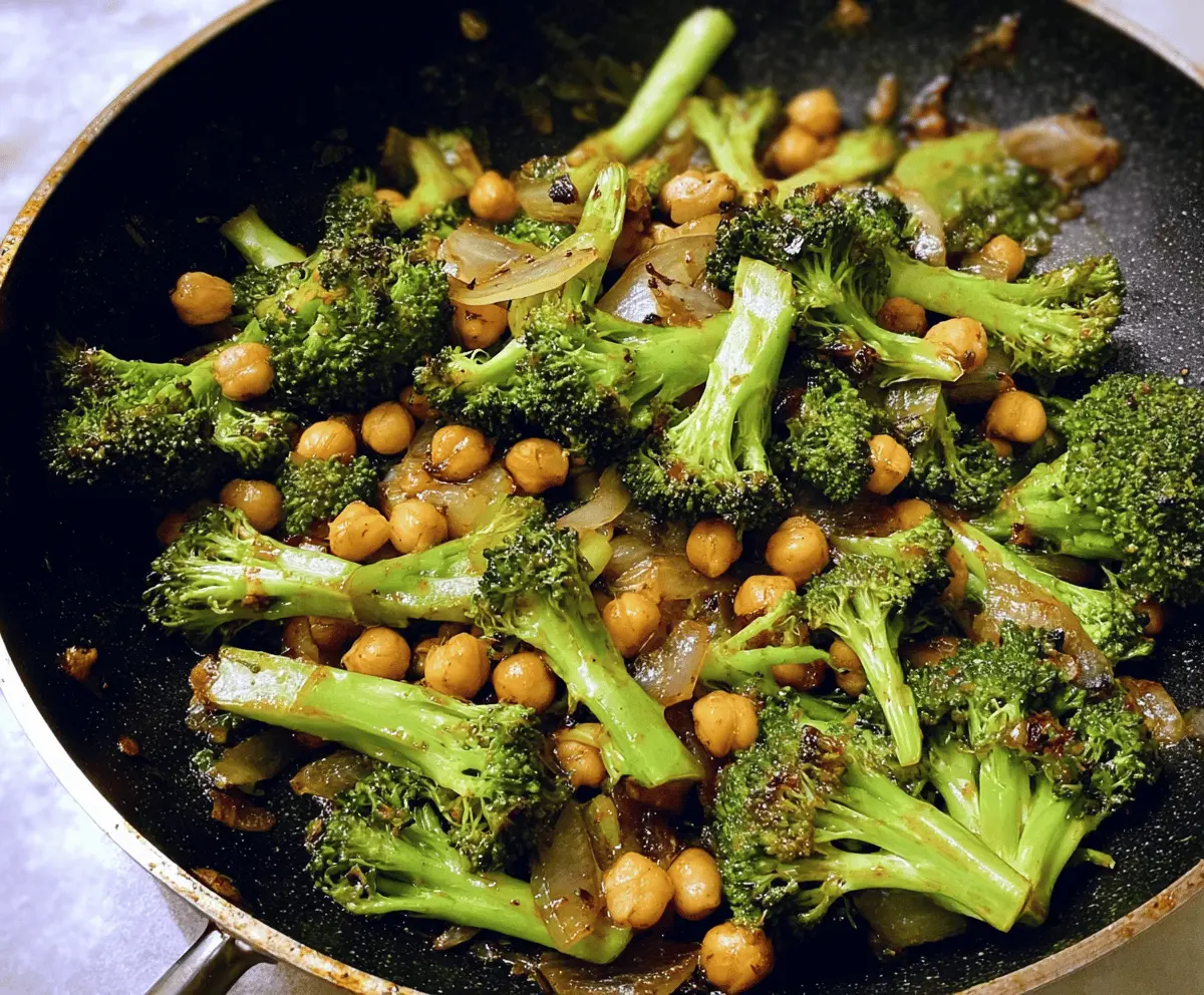 Easy Garlic Broccoli Chickpea Stir Fry