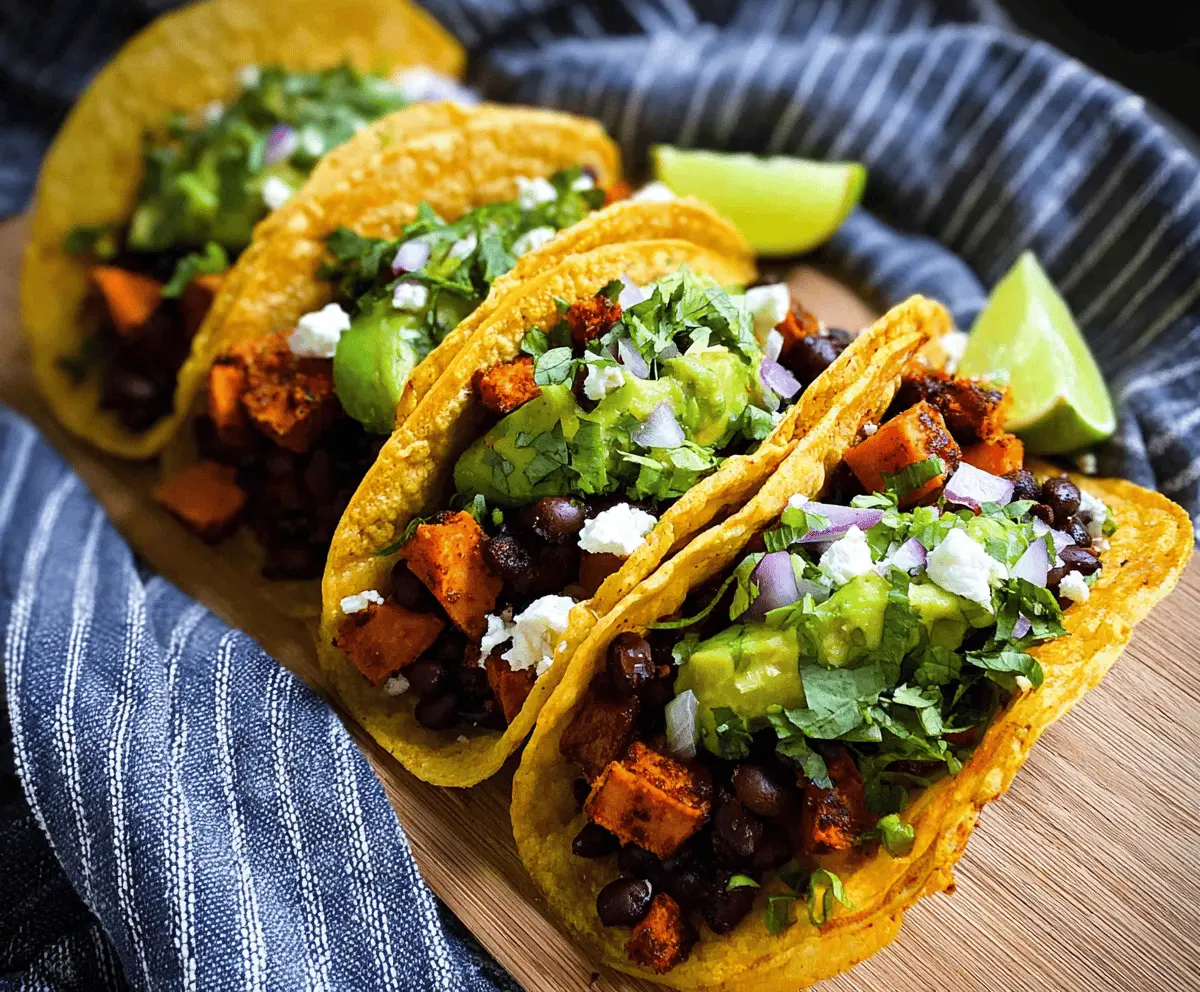 Easy Black Bean Sweet Potato Tacos Recipe