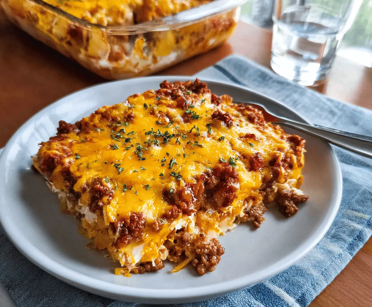 Easy Cheesy Hamburger Casserole Recipe