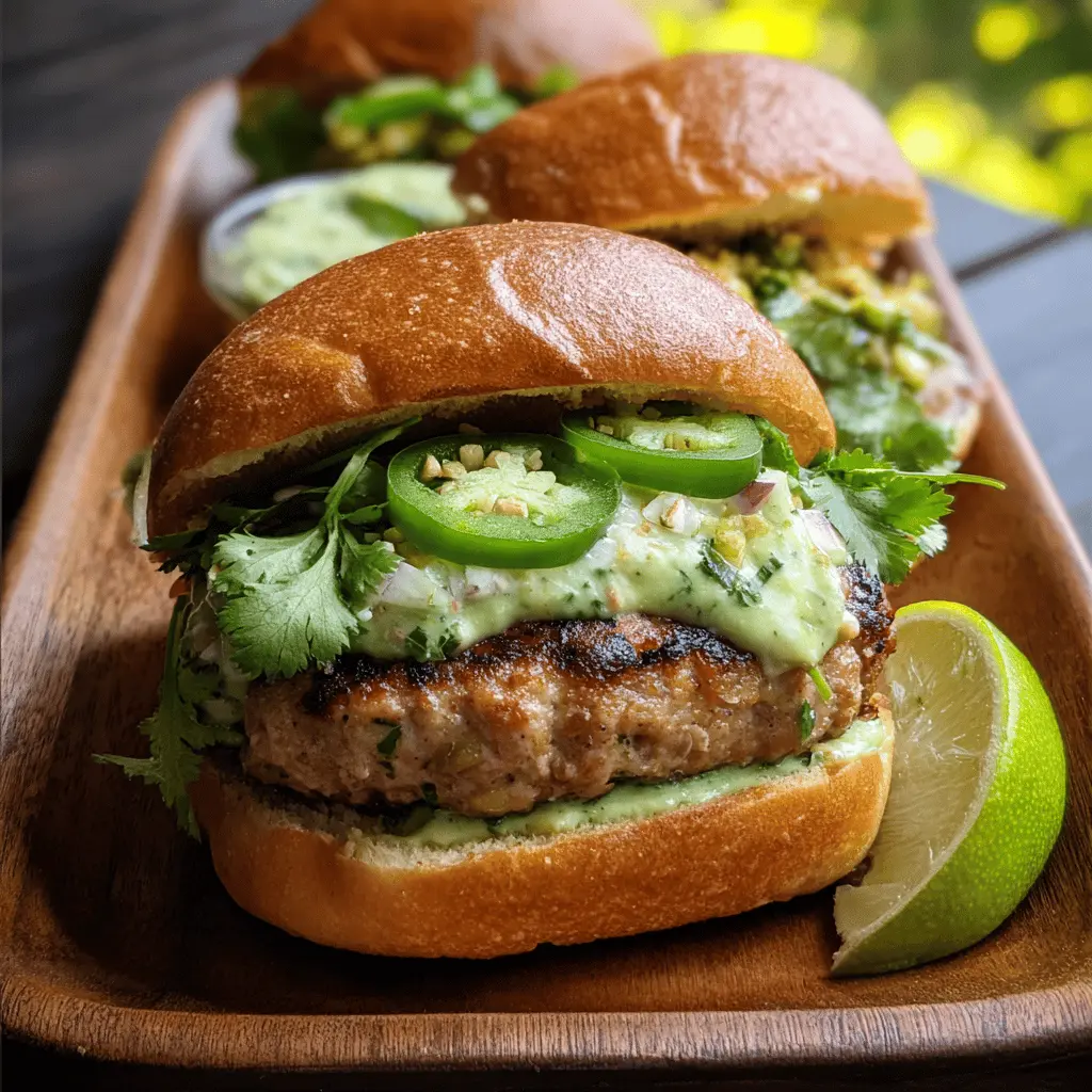 Easy Honey Jalapeño Turkey Burgers with Creamy Avocado Sauce