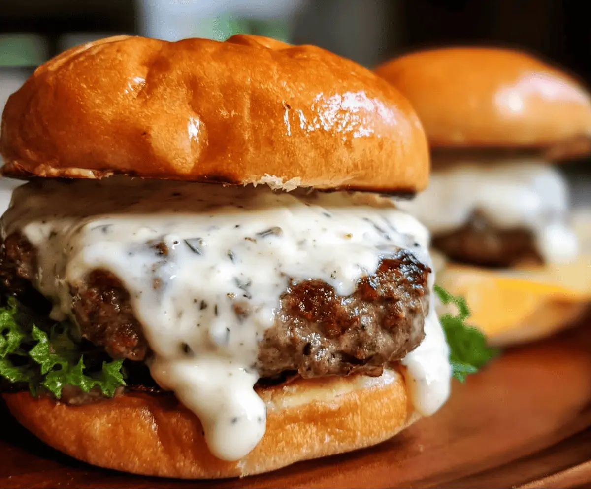 Easy Garlic Burgers With Creamy Garlic Sauce