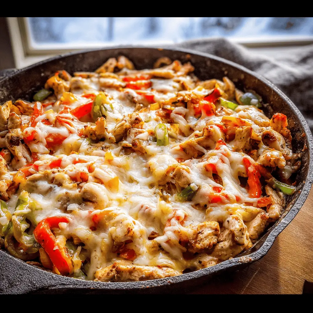 Easy Chicken Cheesesteak Skillet Recipe